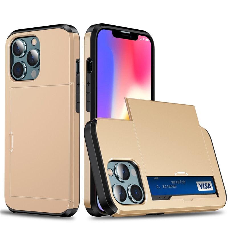 Luxury Wallet Card Holder Case for iPhone 13 Pro & 12 Pro Max