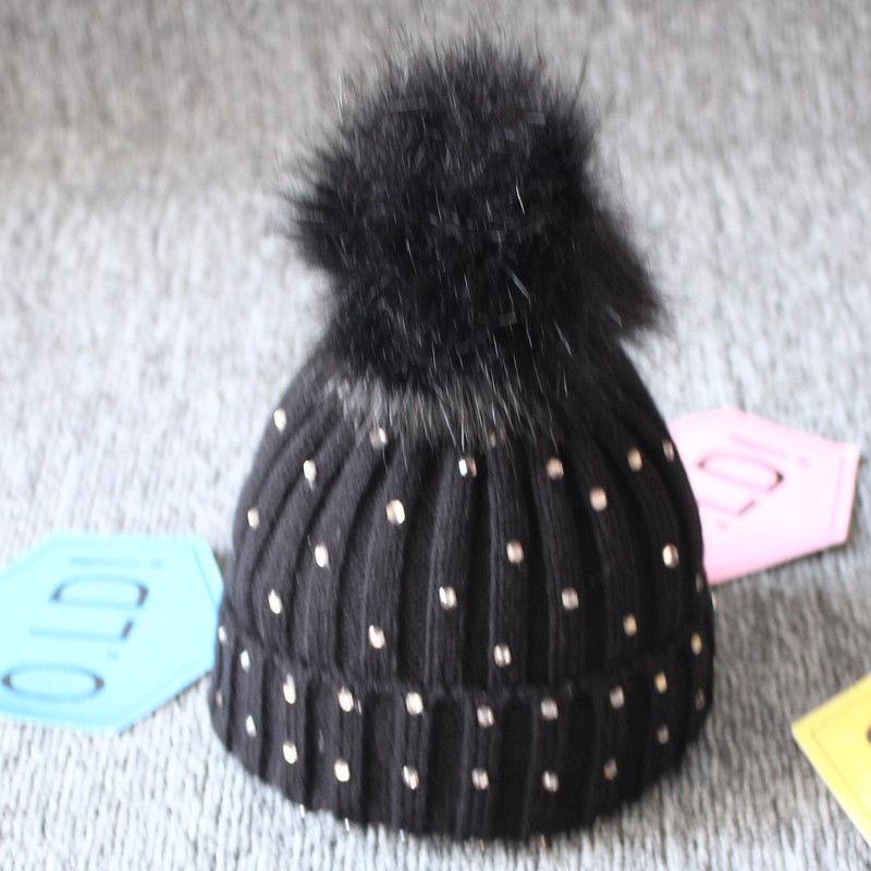 Charming Newborn Baby Winter Knit Hat with Pompom