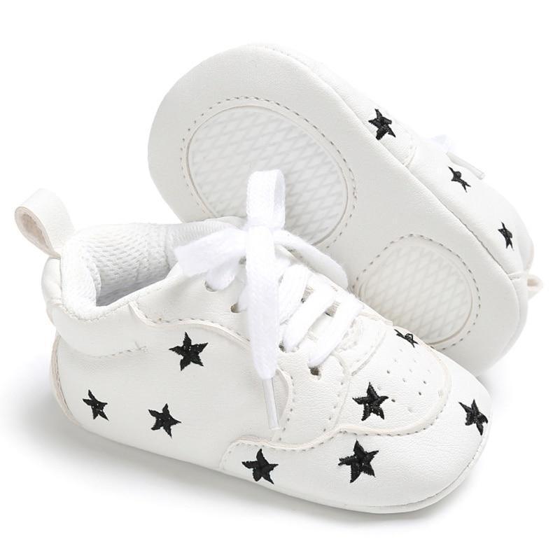 Premium Newborn Star First Walkers - Soft Sole Sneakers