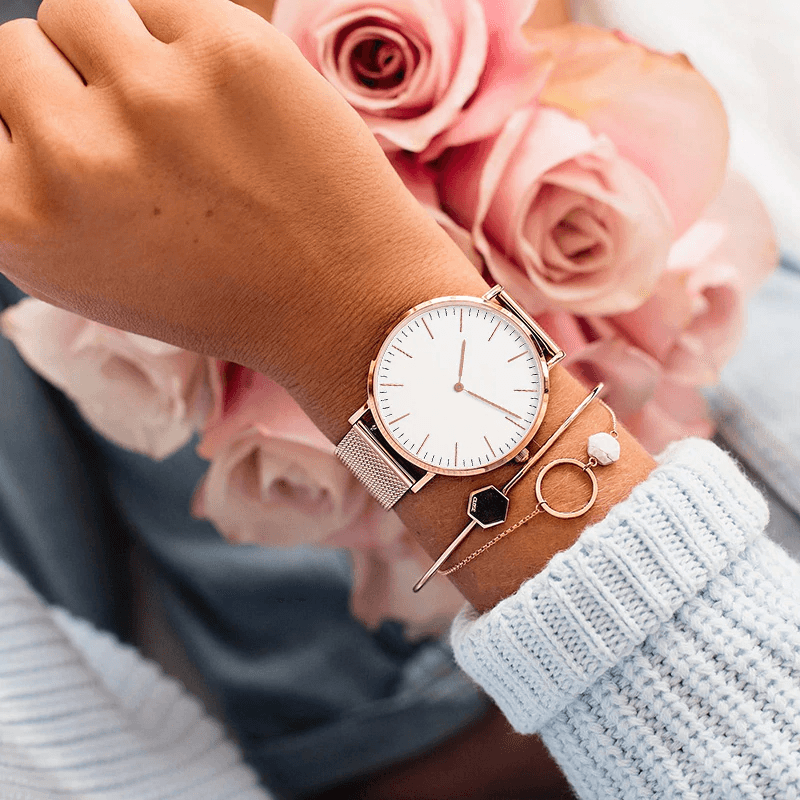 Montre en acier inoxydable ultra fine unisexe