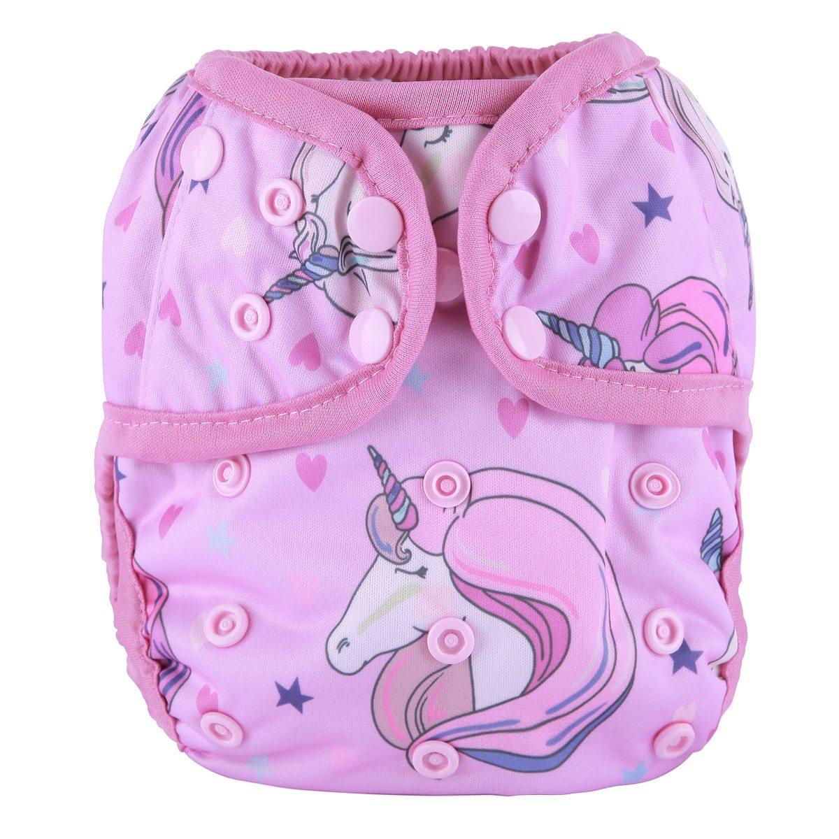 Couche en tissu pour bébé ajustable à taille unique avec double gousset