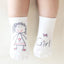 Casual White Cartoon Baby Socks - Non-Slip Cotton for Infants