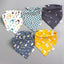 5Pcs/Set Baby Bibs Triangle Double Cotton Bandana Bibs Baby Boys Girls Babador Feeding Smock Infant Burp Cloth Baby Saliva Towel - Korvel