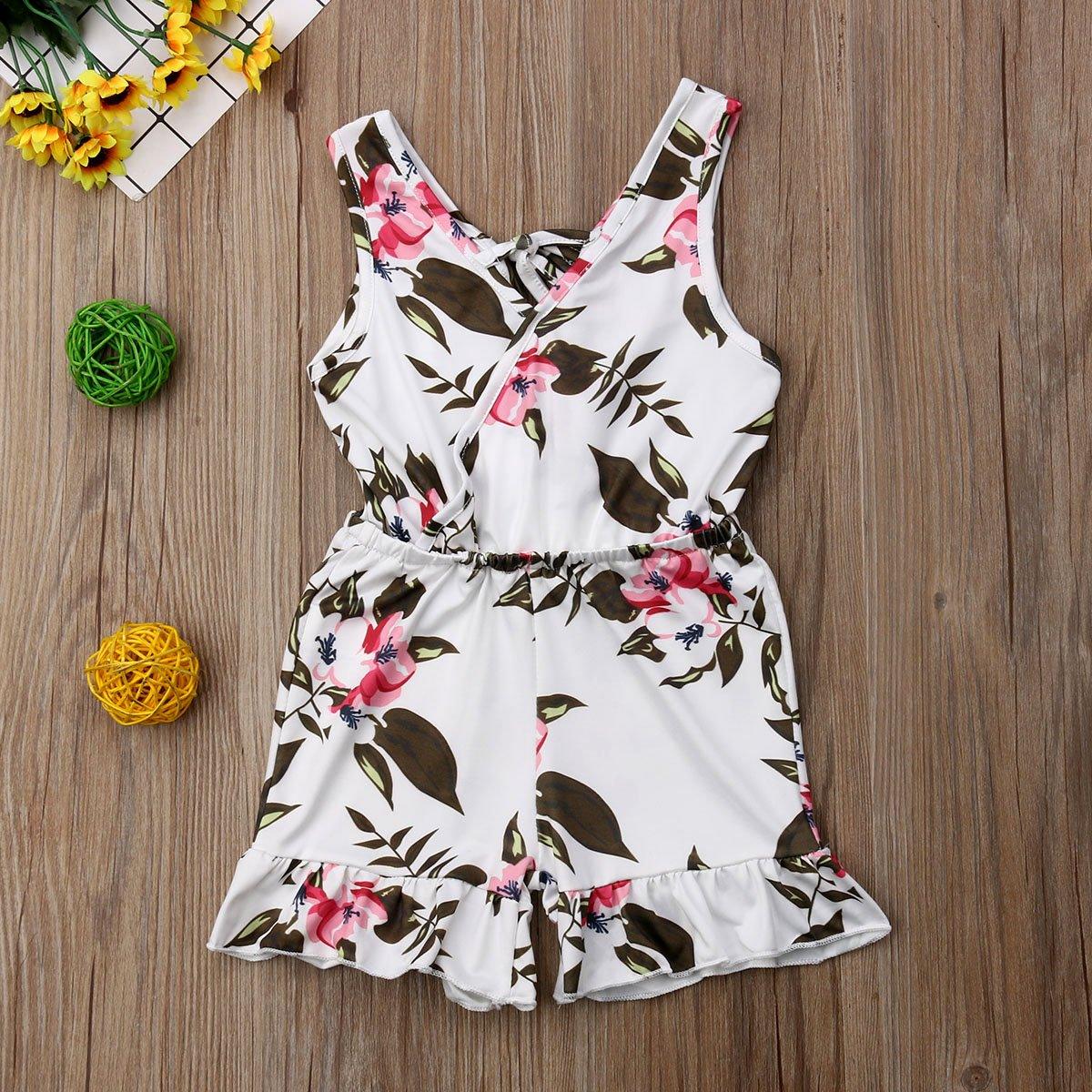 Combinaison Fleurie pour Filles - Robe d'Été Moderne