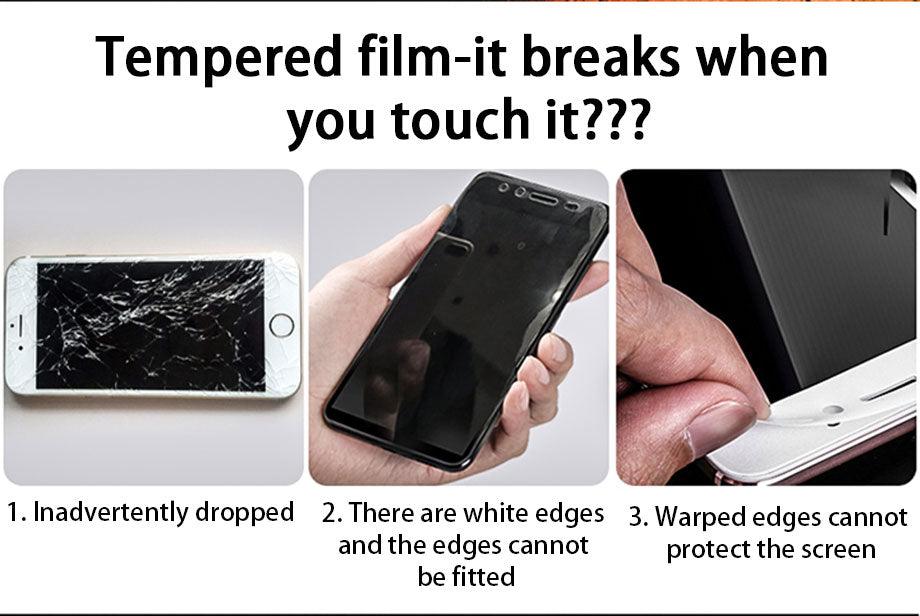 Protecteur d'écran en verre trempé pleine couverture premium pour iPhone