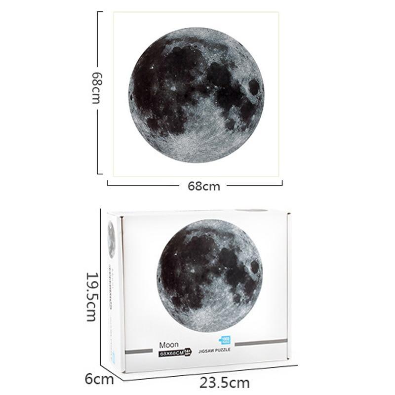 Rompecabezas redondo moderno de 1000 piezas - Luna y planetas