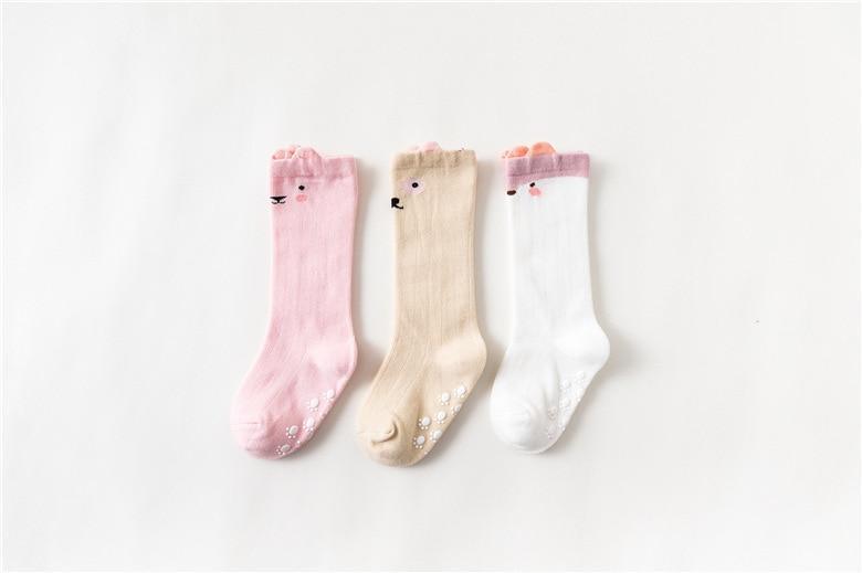 Chaussettes Bébé Blanches Montantes Premium - Design Antidérapant en Coton