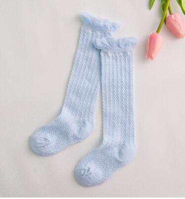 Charming Non-Slip Cotton Knee High Socks with Bow for Baby Girls - Korvel