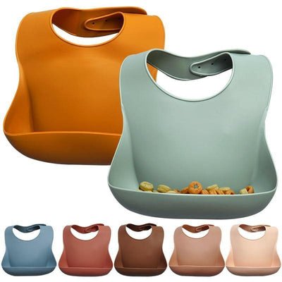 Silicone Baby Bib with Food Pocket - Waterproof & Easy Clean