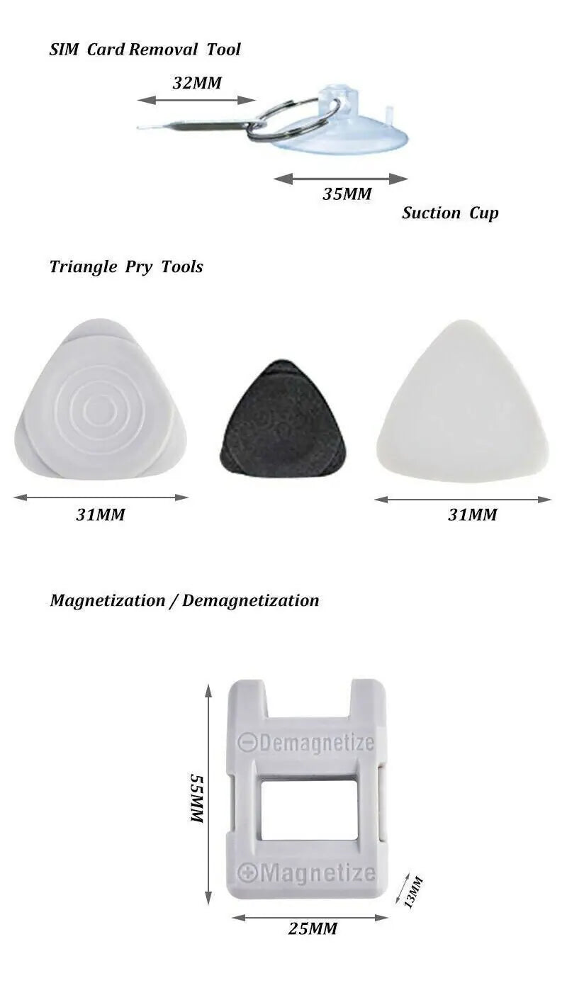 Ensemble de 117 pièces de bits de tournevis magnétiques pour la réparation d'iPhone et de MacBook