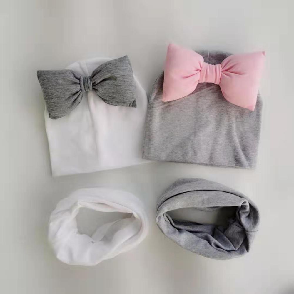 Chapeau en Coton Premium pour Bébé avec Nœud et Écharpe