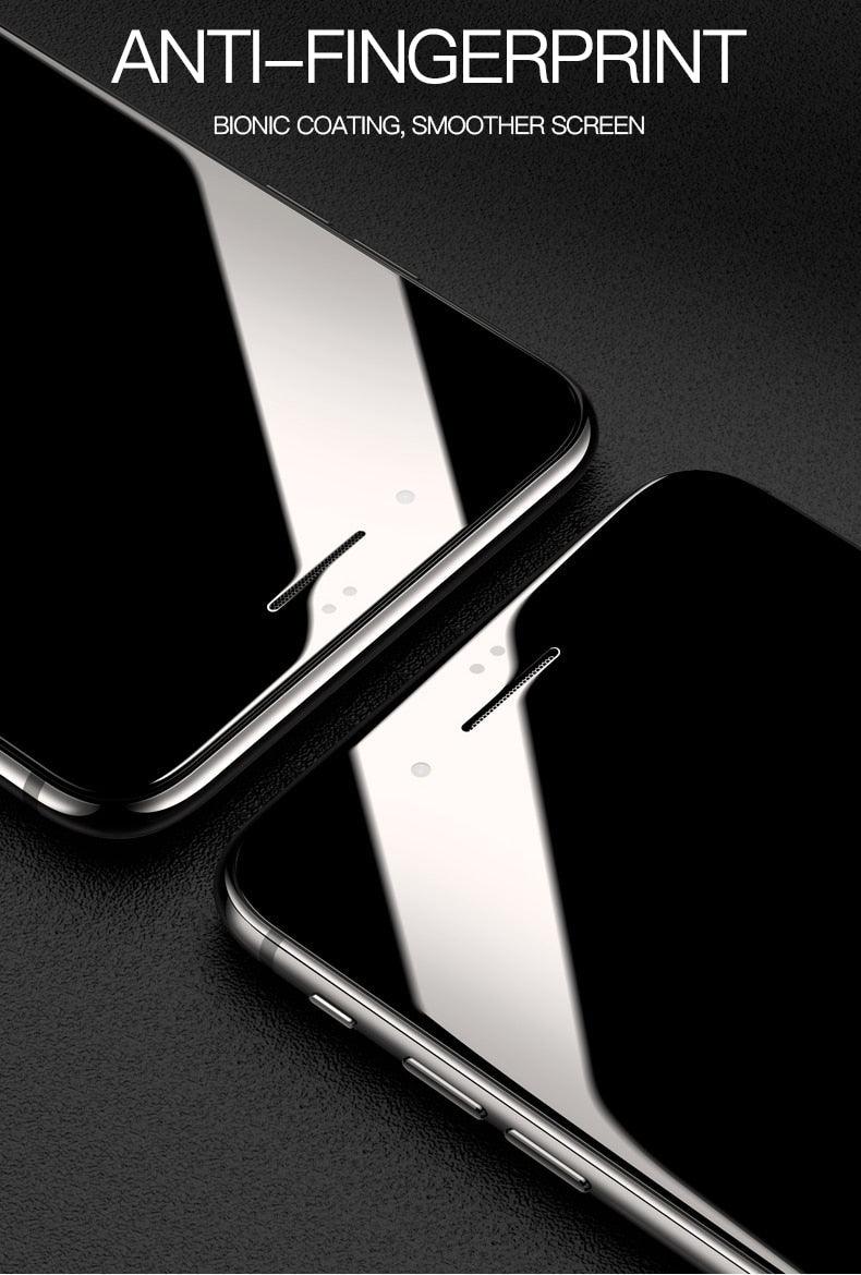 Protecteur d'écran en verre trempé à bords incurvés premium pour iPhone