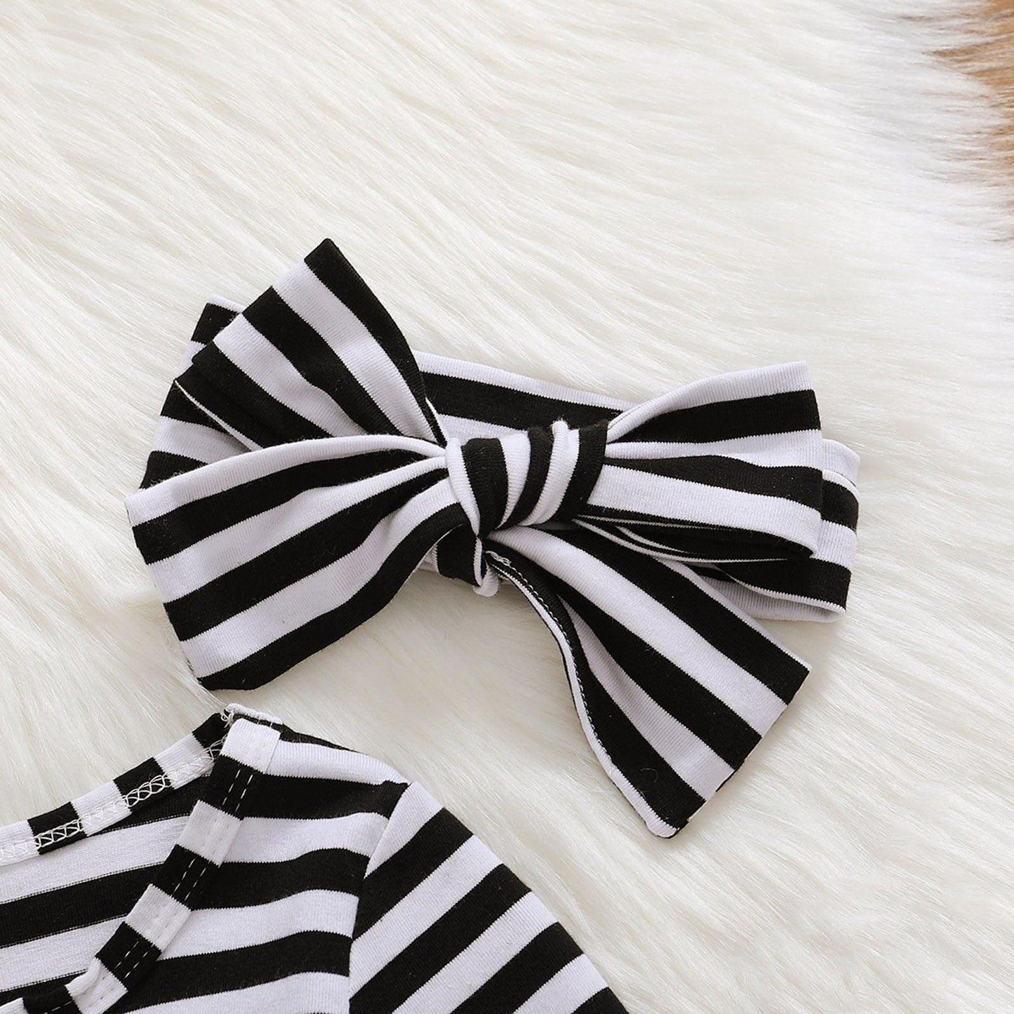 Vestido y diadema a rayas de Santa para niñas bebés en Navidad