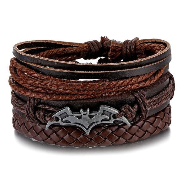Vintage Black Bead Leather Bracelet for Men and Women