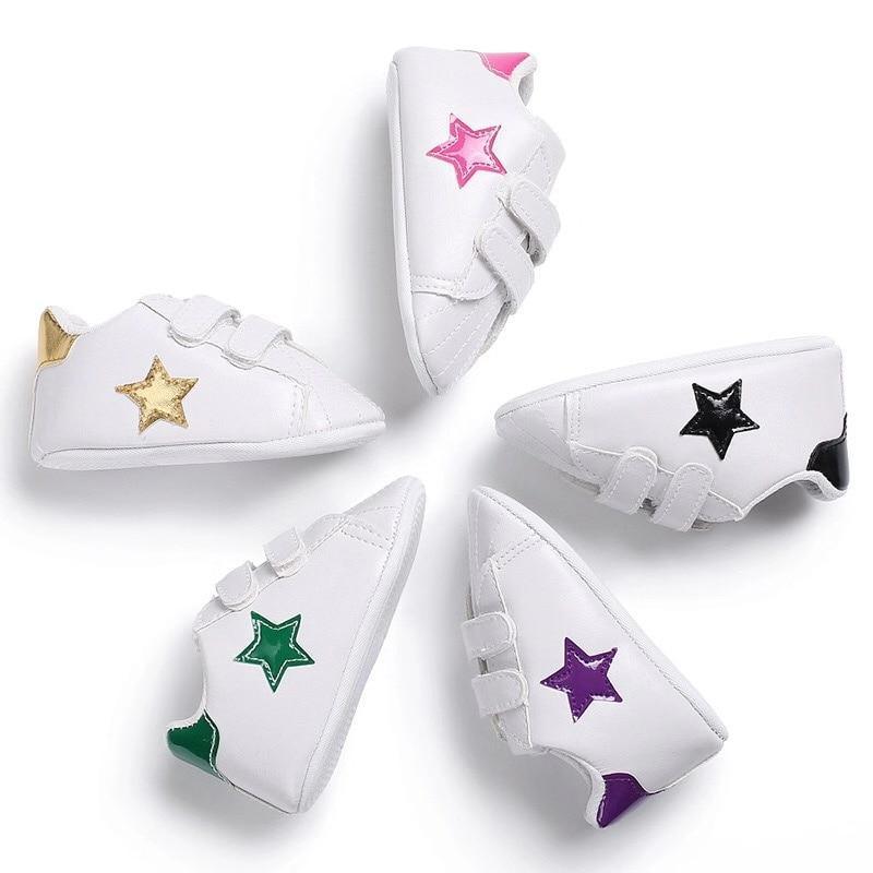 Premium Newborn Star First Walkers - Soft Sole Sneakers