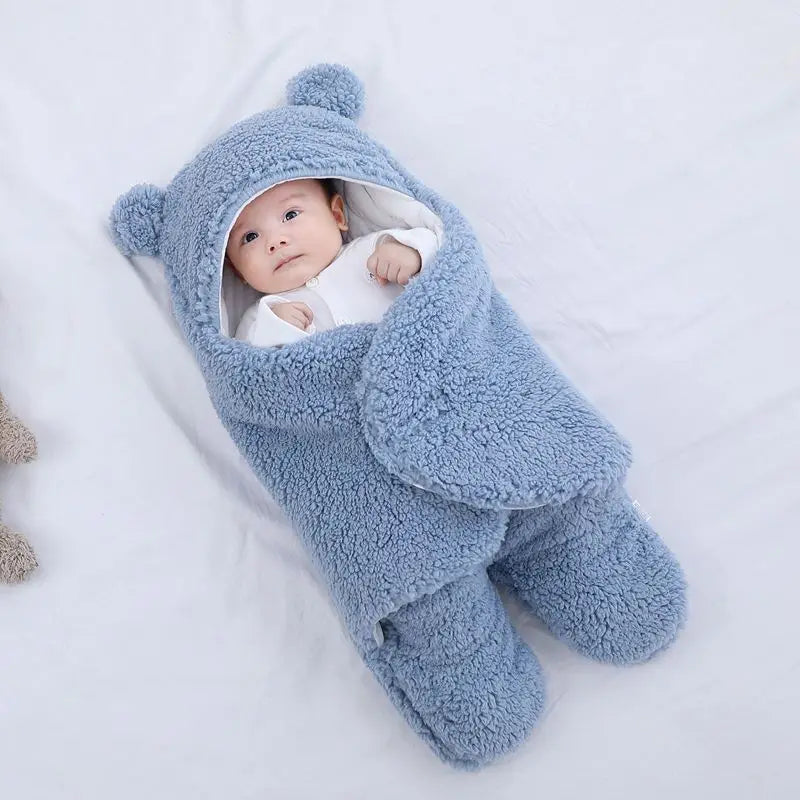 Baby Sleeping Bag Ultra-Soft Fluffy Fleece Newborn Receiving Blanket Infant Boys Girls ClothesSleeping Nursery Wrap Swaddle - Korvel
