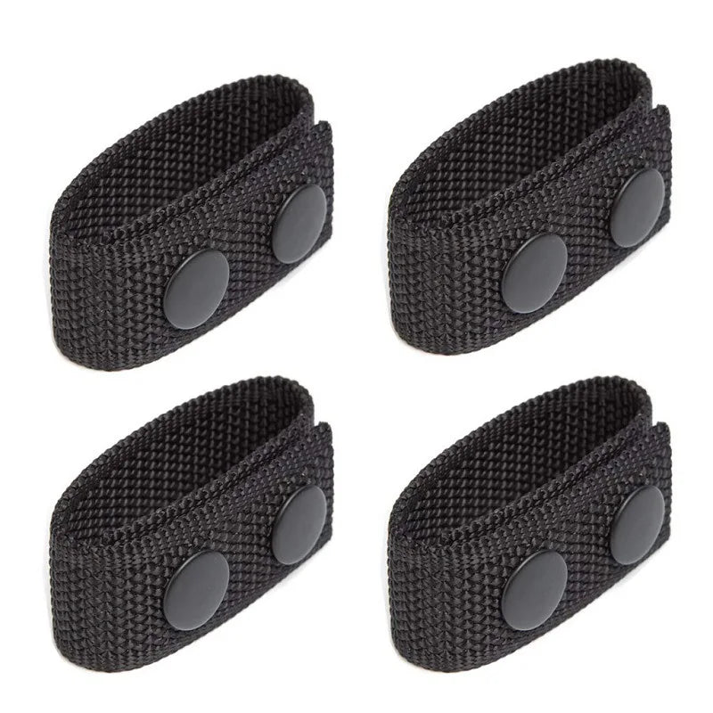 4Pcs/Set Tactical Belt Buckle Police Military Accessory Double Snaps Nylon Tactical Belt Loop Holder Keeper - Korvel
