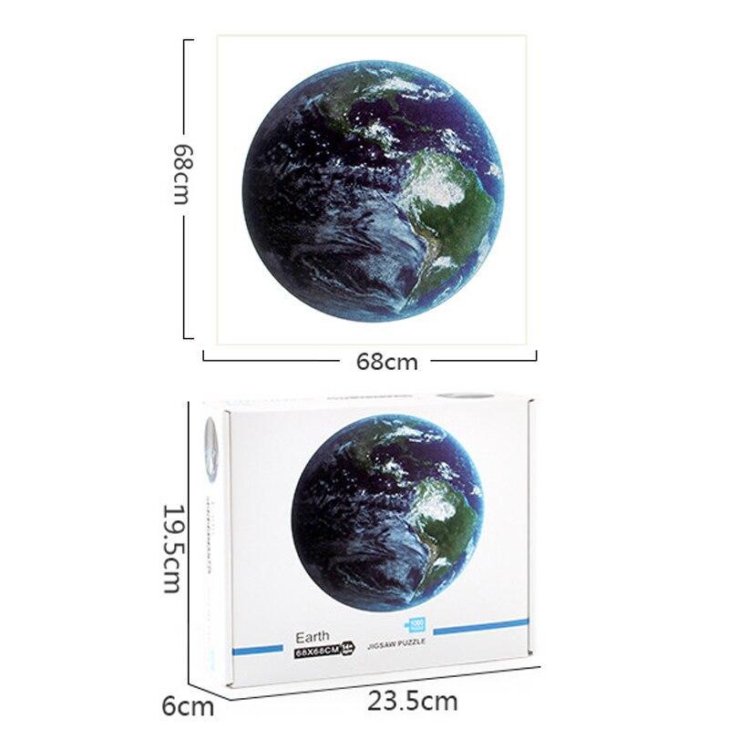 Rompecabezas redondo moderno de 1000 piezas - Luna y planetas