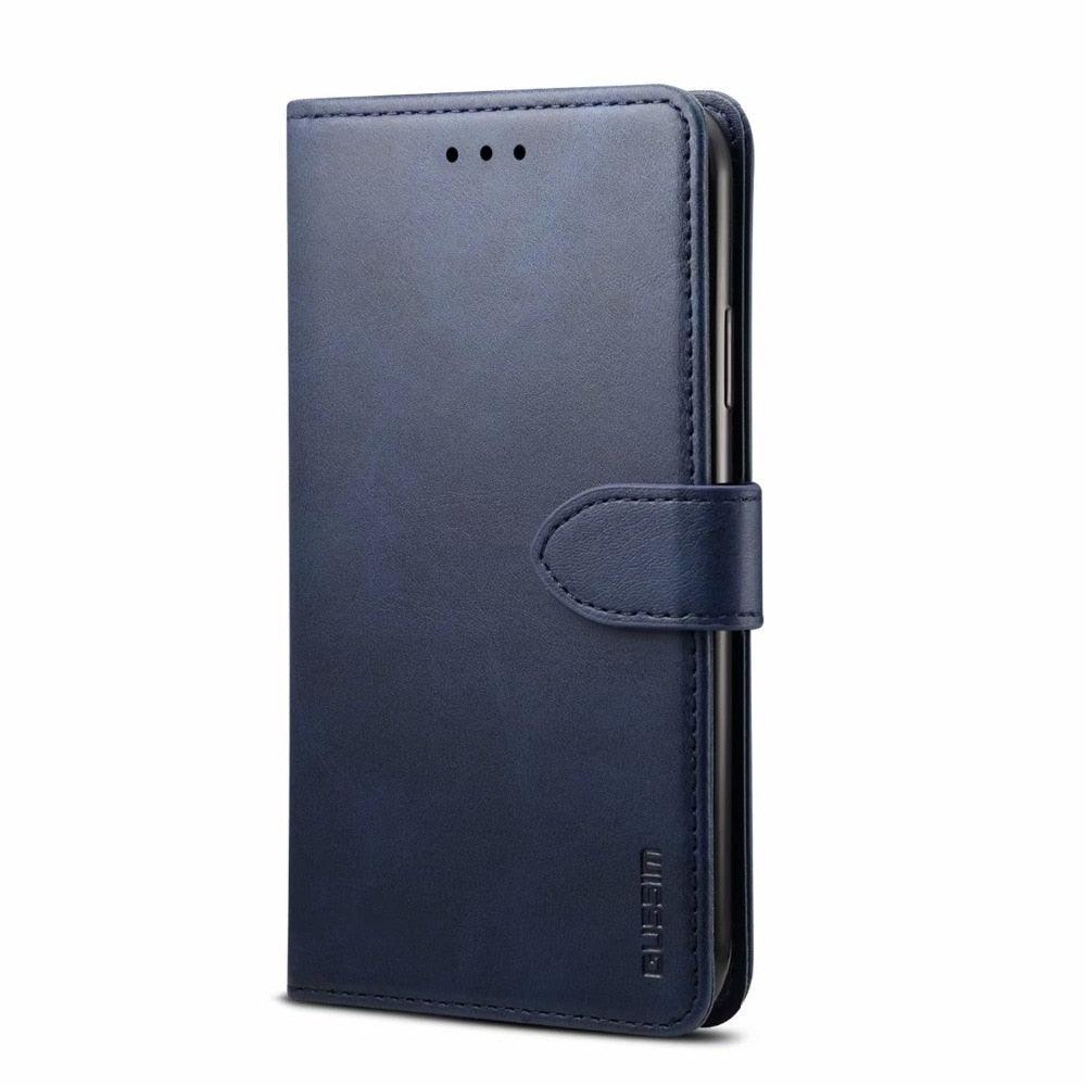 Luxury Red Leather Magnetic Flip Case for iPhone