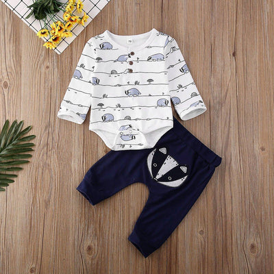 Luxury Fox Print Baby Outfit for Autumn