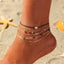 Bracelet de cheville en coquillage étoilé bohème de luxe pour femmes
