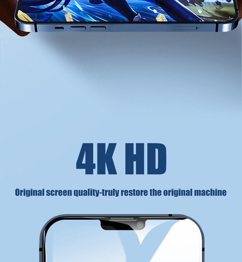 Protector de Pantalla de Vidrio Templado de Cubierta Completa de 4 Paquetes para iPhone