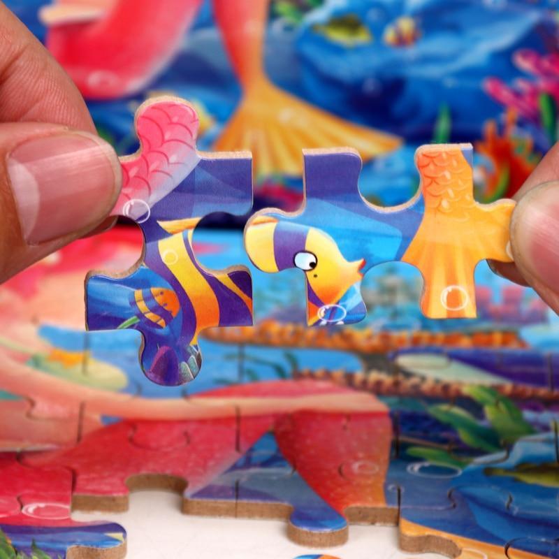 Puzzle en bois cartoon d'animaux de 60 pièces pour enfants
