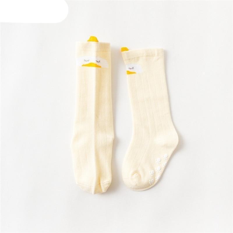 Chaussettes Bébé Blanches Montantes Premium - Design Antidérapant en Coton