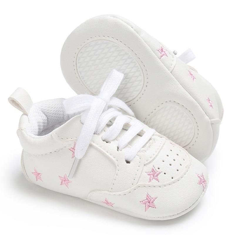 Premium Newborn Star First Walkers - Soft Sole Sneakers