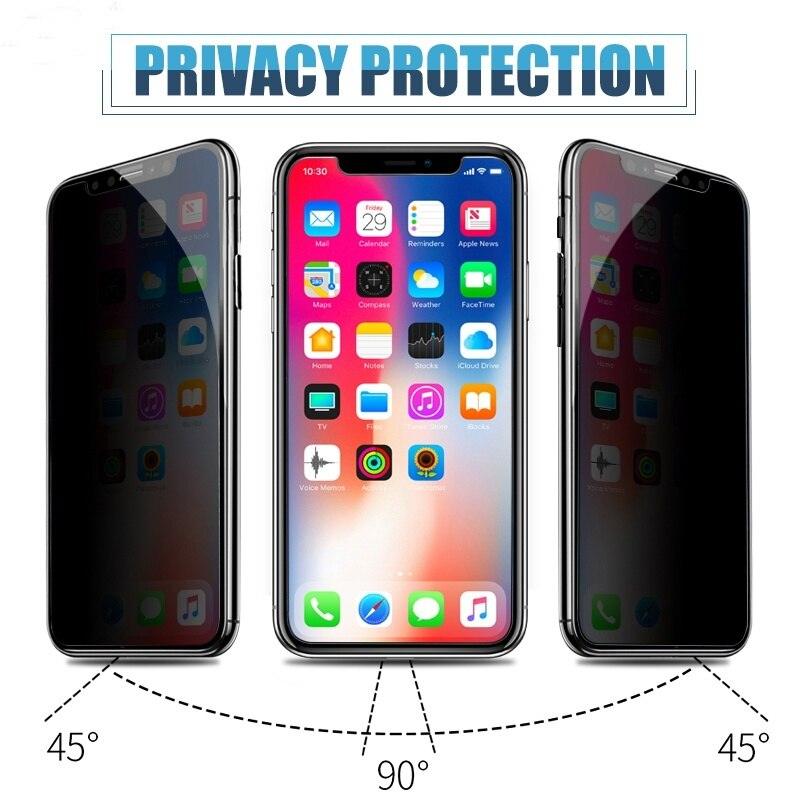 Protecteurs d'écran en verre trempé anti-espion 3PCS pour iPhone