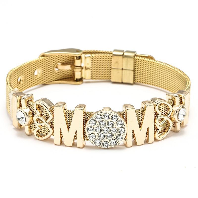 Conjunto de Pulseras de Acero Inoxidable Elegante con Charm de Corazón de Cristal