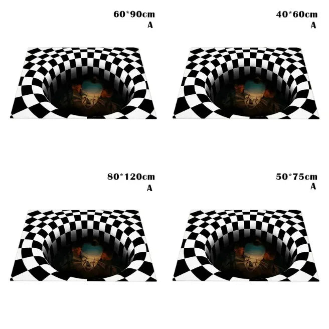 Caretive Vortex Illusion Doormat Stereo Vision IT Illusion Living Room Bedroom Carpet Art Rug - Korvel