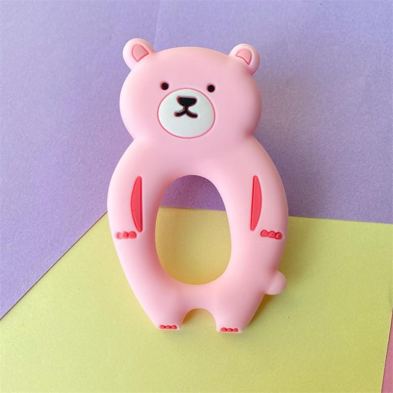 4-Pack Bear Silicone Teething Toys - Safe & Fun Baby Chewables - Korvel