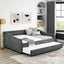 Elegant Full-Size Upholstered Sofa Bed on Wheels