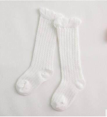 Charming Non-Slip Cotton Knee High Socks with Bow for Baby Girls - Korvel