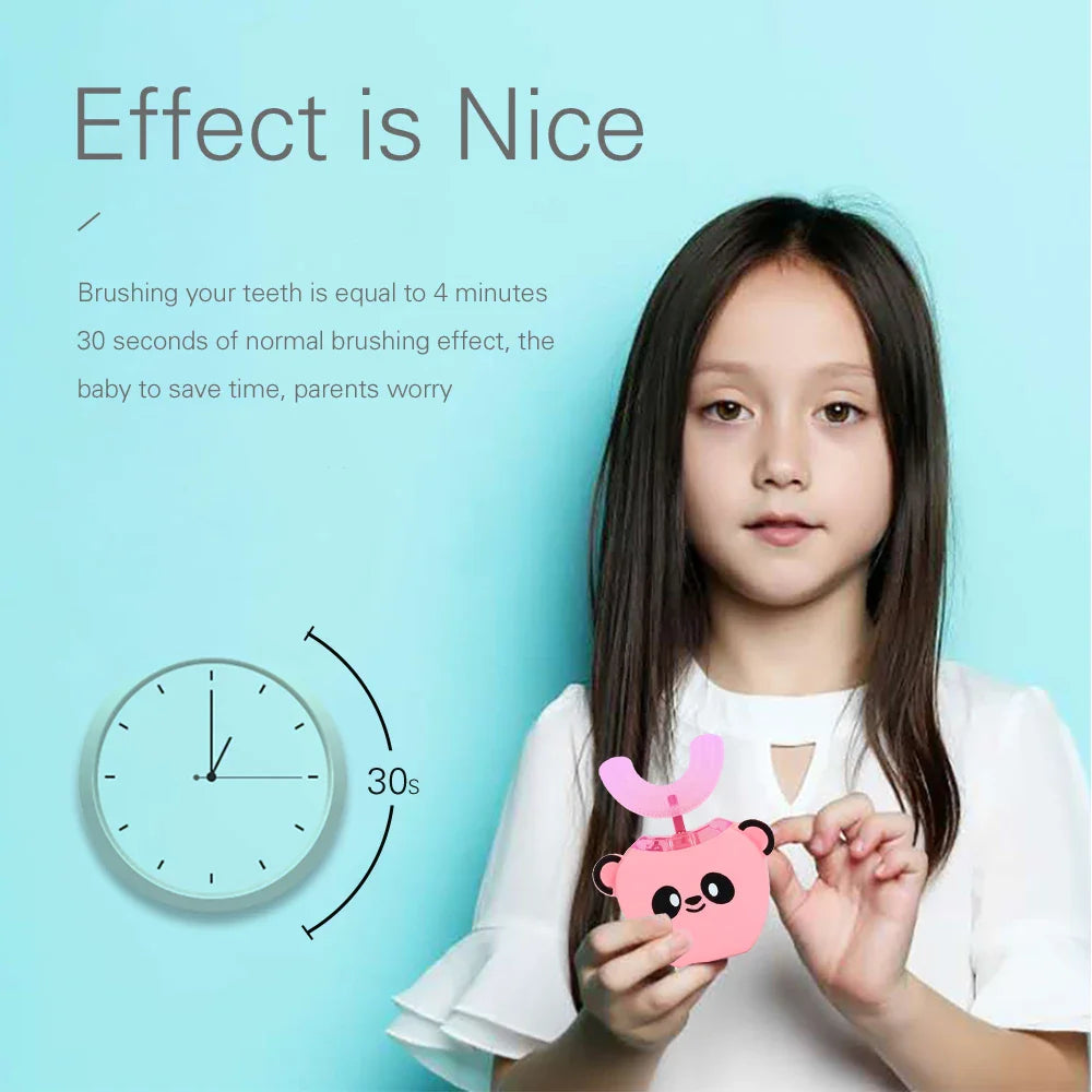Smart U 360 Degrees Kids Sonic Electric Toothbrush Music Silicon Automatic Ultrasonic Teeth Tooth Brush Cartoon Pattern Children - Korvel