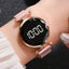 Luxury Digital Magnet Watches For Women Rose Gold Stainless Steel Dress LED Quartz Watch Female Clock Relogio Feminino Drop Ship - Korvel
