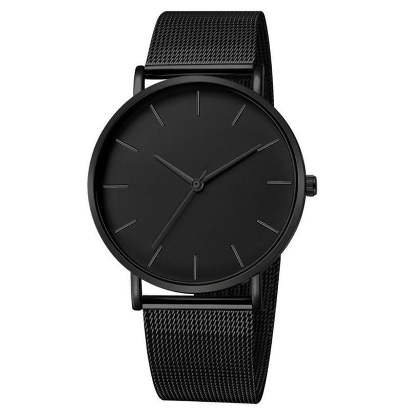 Montre décontractée à quartz pour homme STEVVEX avec bracelet en maille en acier inoxydable
