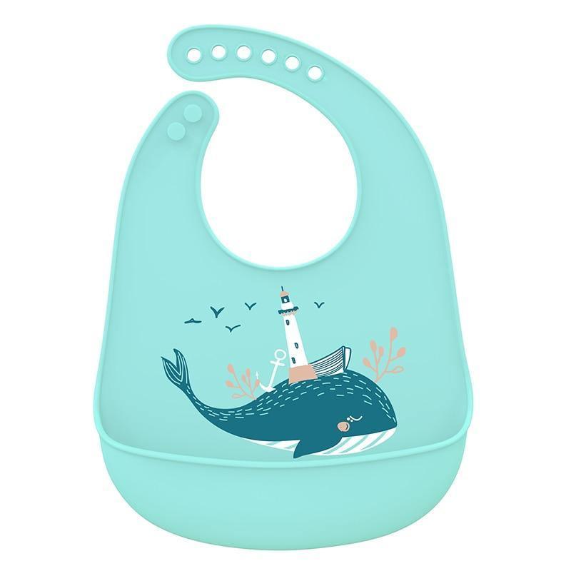 Bavoirs en silicone ajustables avec des designs de dessins animés amusants