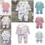Floral Dinosaur Car Printed Baby Romper - Long Sleeve