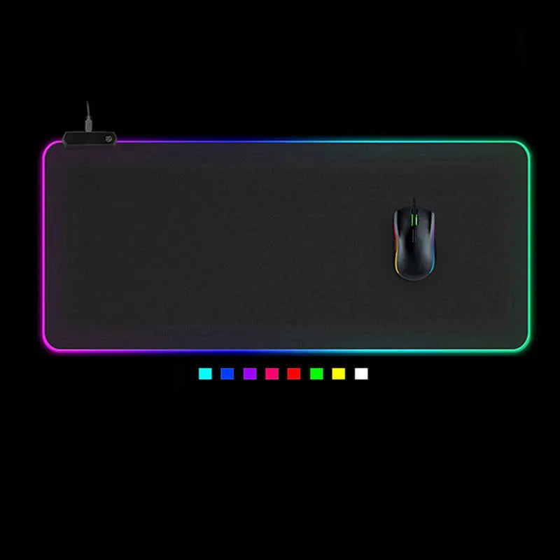 LED Light Gaming Mouse Pad RGB Large Keyboard Cover Non-Slip Rubber Base Computer Carpet Desk Mat PC Game Mouse Pad - Korvel