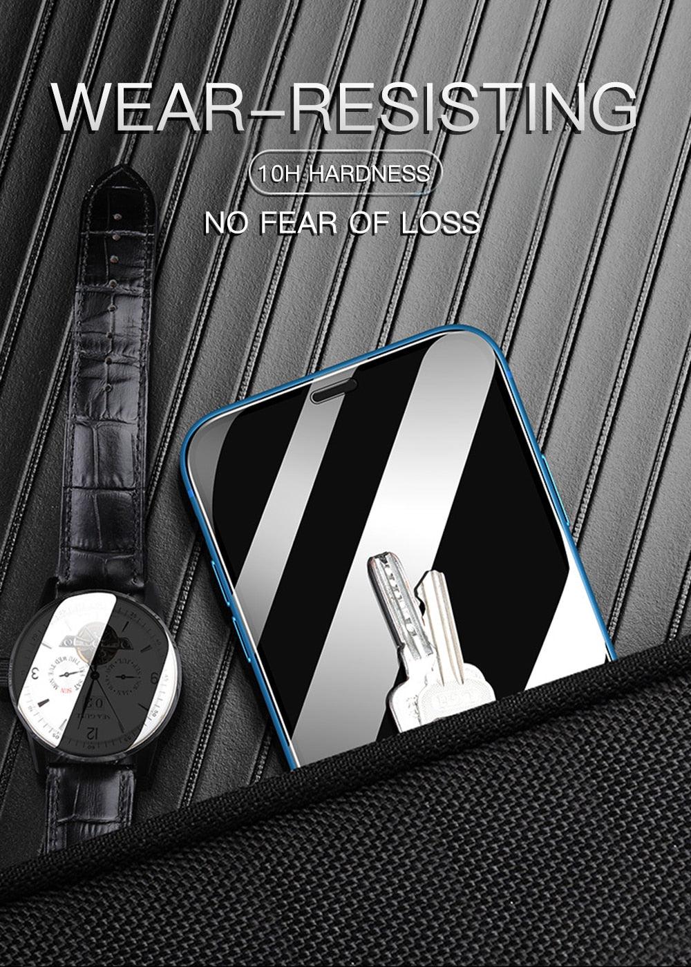 Protector de Pantalla de Vidrio Templado 20D de Cobertura Completa para iPhone
