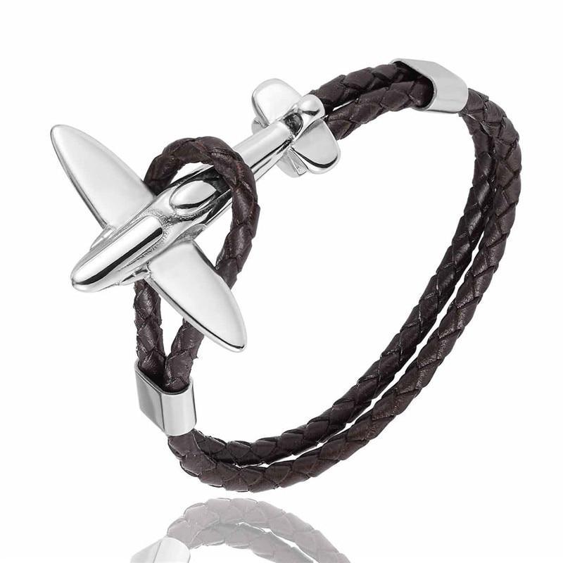 Pulsera de Ancla de Aviación de Acero Inoxidable Dorado para Hombres y Mujeres