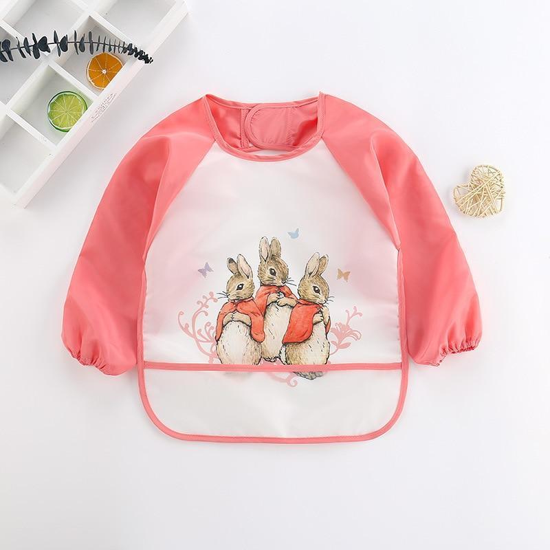 Adorable Waterproof Long Sleeve Baby Feeding Smock with Cartoon Design - Korvel