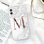 Funda de teléfono de textura de mármol blanco A-Z premium para iPhone 12 Mini