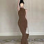 Robe Longue Évasée Sans Manches Élégante