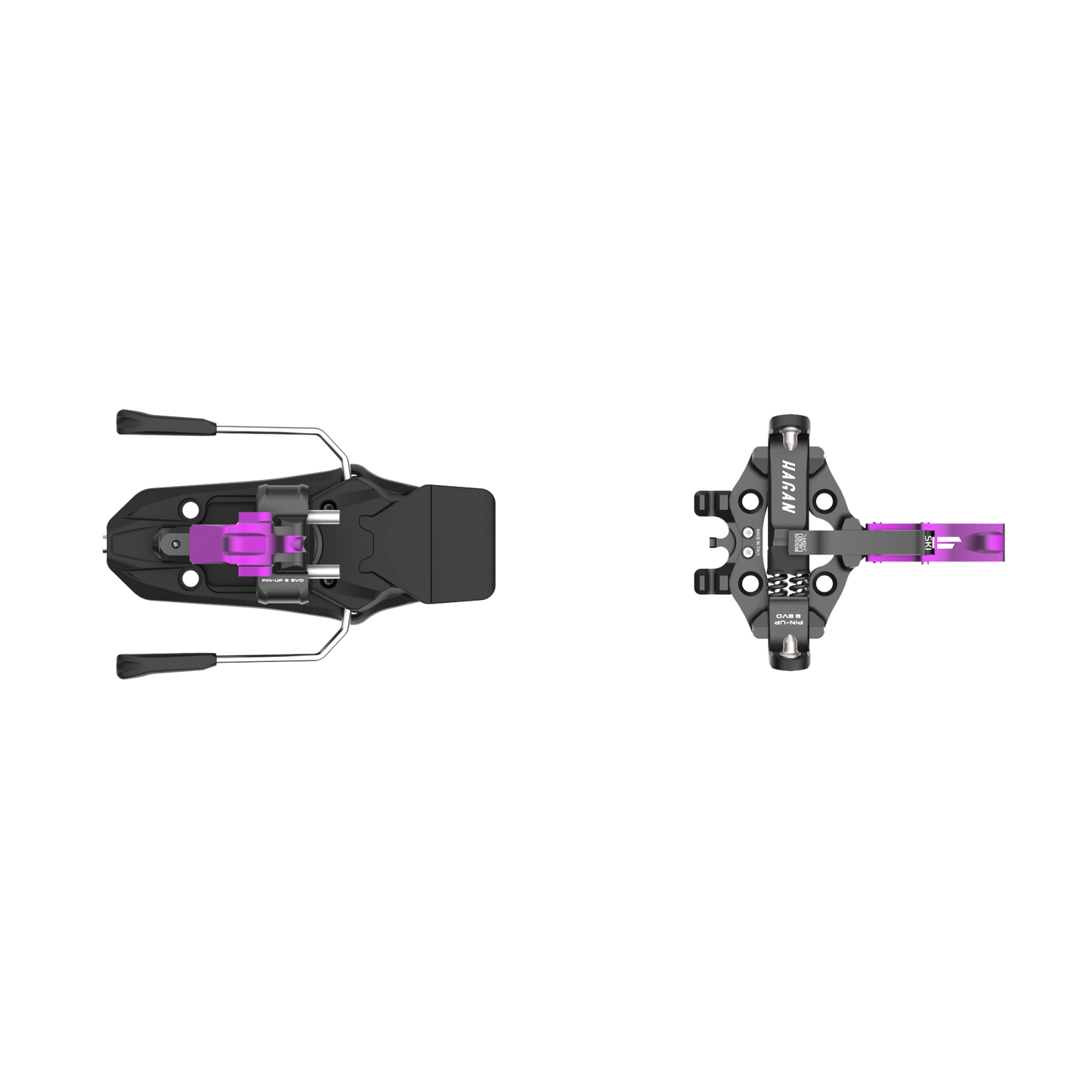 HAGAN Pin Up 8 EVO Ski Bindings - Ultimate Performance for Lighter Skiers - Korvel