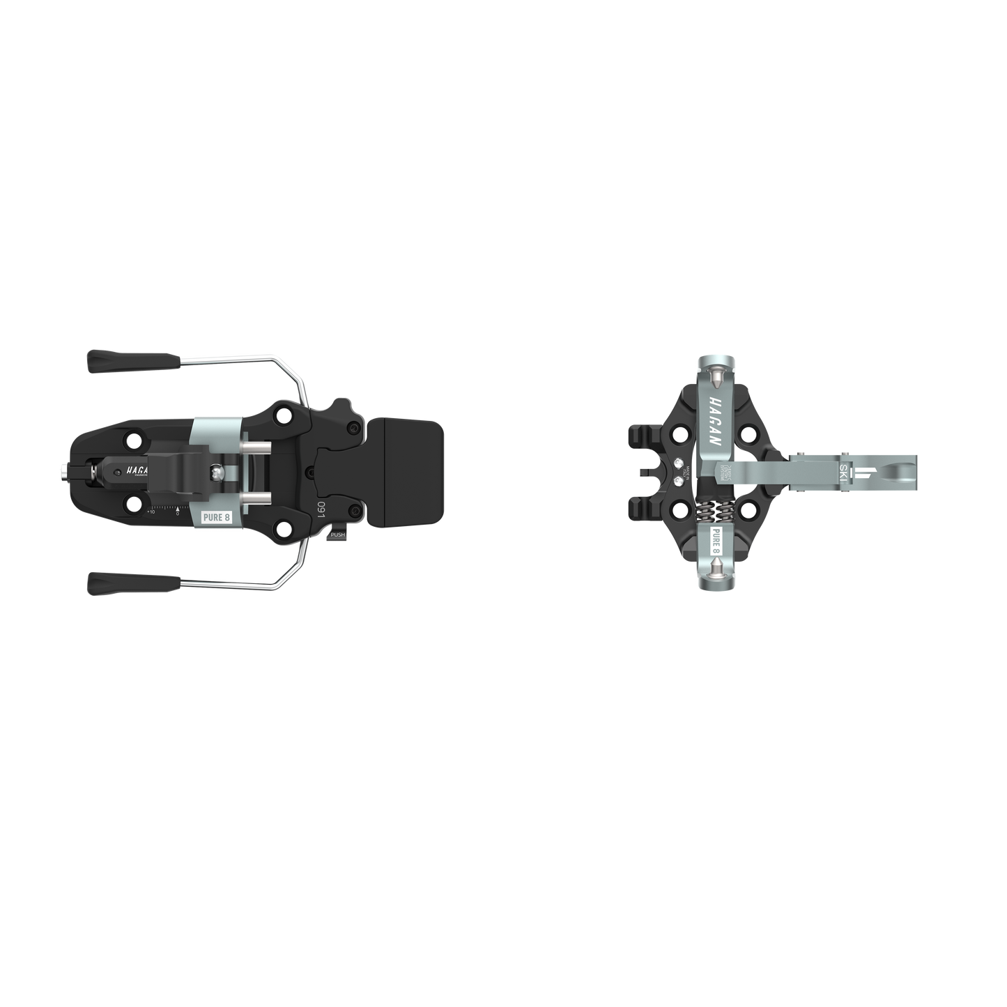 HAGAN Pure 8 Ski Bindings - Lightweight Performance for Lighter Skiers
