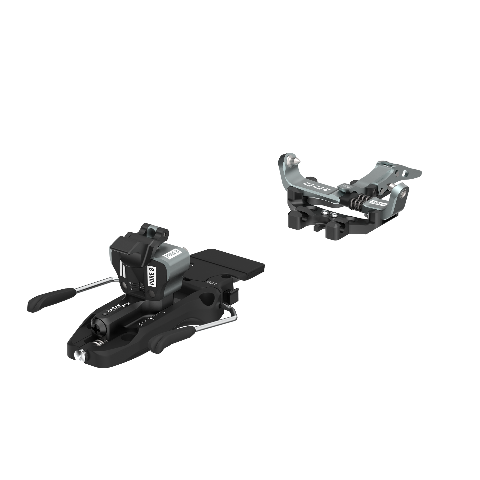 HAGAN Pure 8 Ski Bindings - Lightweight Performance for Lighter Skiers - Korvel