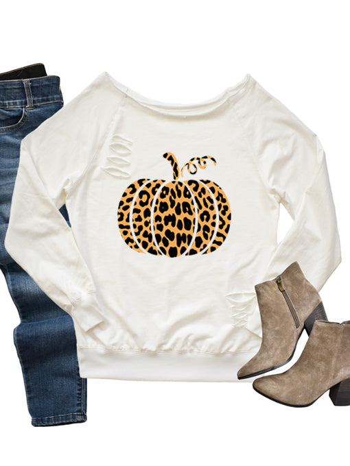 Leopard Pumpkin Long Sleeve Tee - Korvel